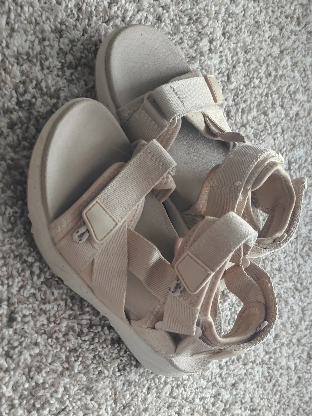 Nordstrom Kids Beige Hook-and-Loop Sandals Unisex Size 12